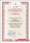 Сертификат участника выездного мастер-класса "Город мастеров", проводимого 26-27 февраля 2014 года в г. Куйбышев Новосибирской области Государственным автономным образовательным учреждением дополнительного образования детей Новосибирской области "Центр развития творчества детей и юношества". Сертификат участника выездного мастер-класса "Город мастеров", проводимого 26-27 февраля 2014 года в г. Куйбышев Новосибирской области Государственным автономным образовательным учреждением дополнительного образования детей Новосибирской области "Центр развития творчества детей и юношества".